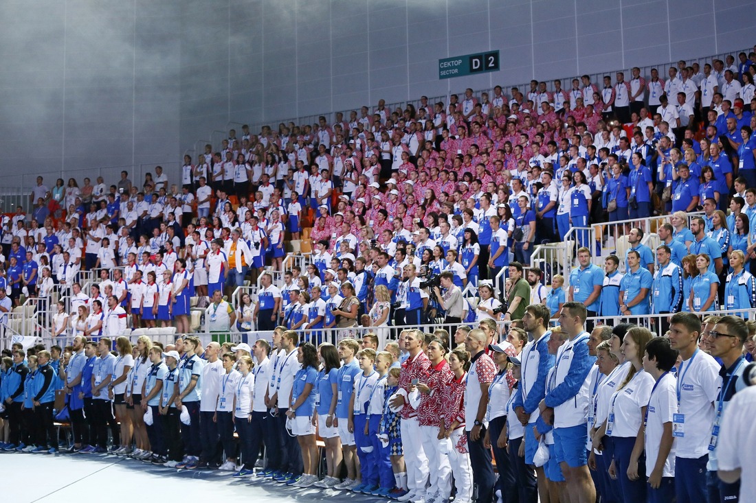 Зрительный зал во время церемонии открытия Спартакиады